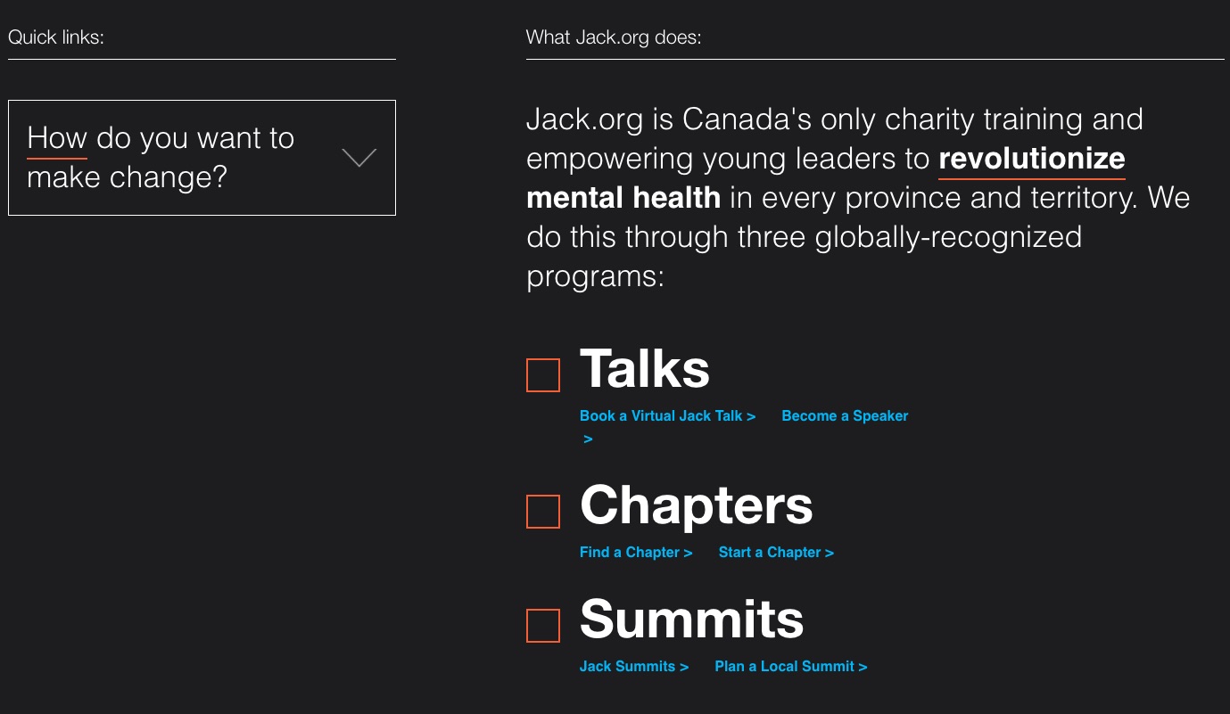 Jack.org nonprofit website services