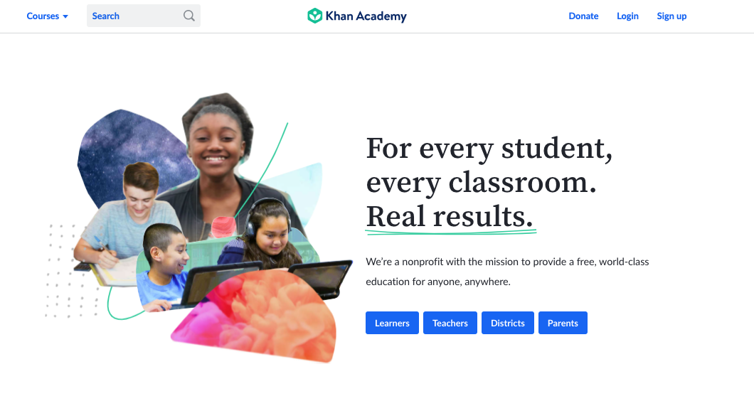 Khan Academy website screenshot