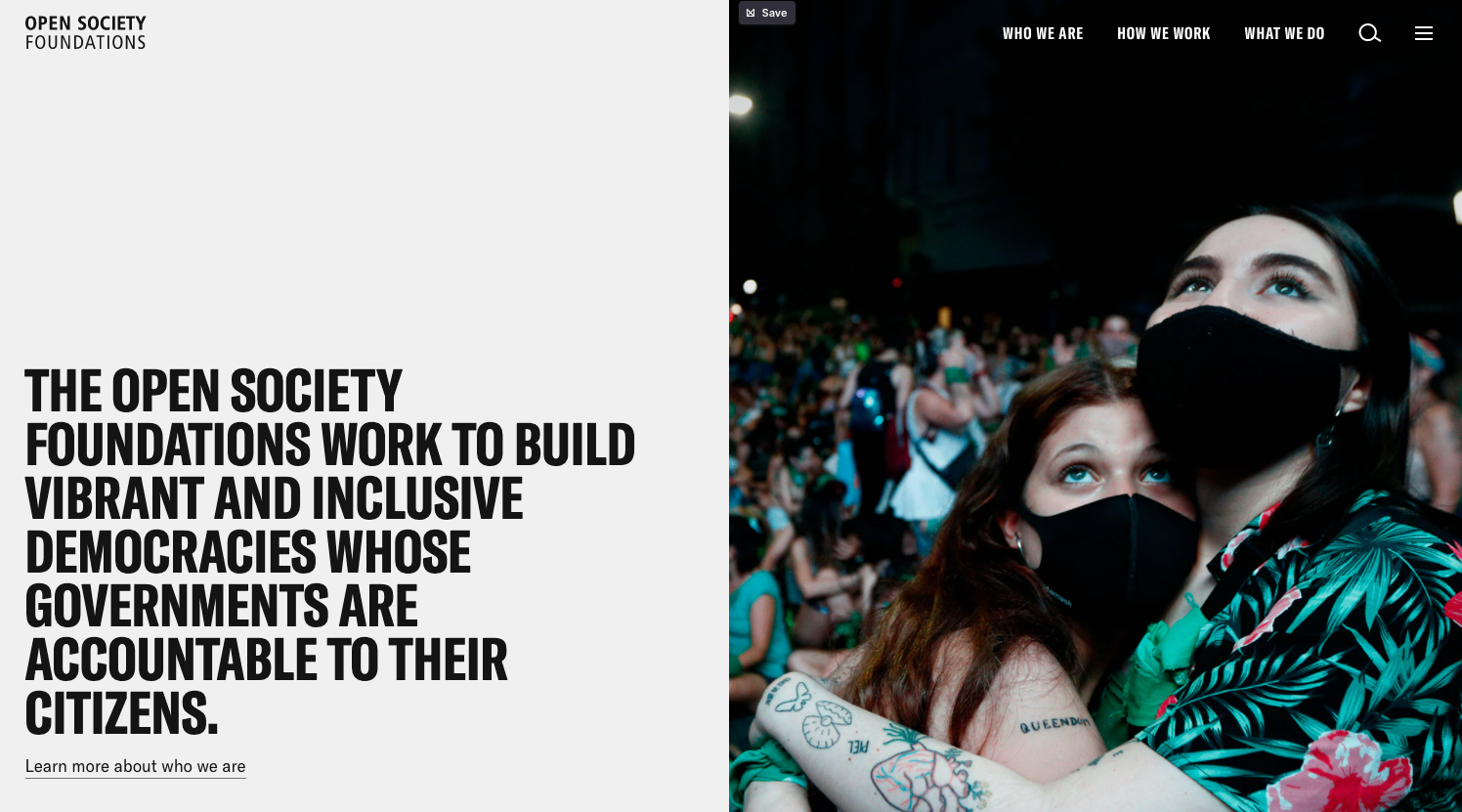 Open Society Foundations website screenshot