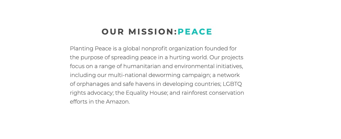 Planting Peace nonprofit website mission