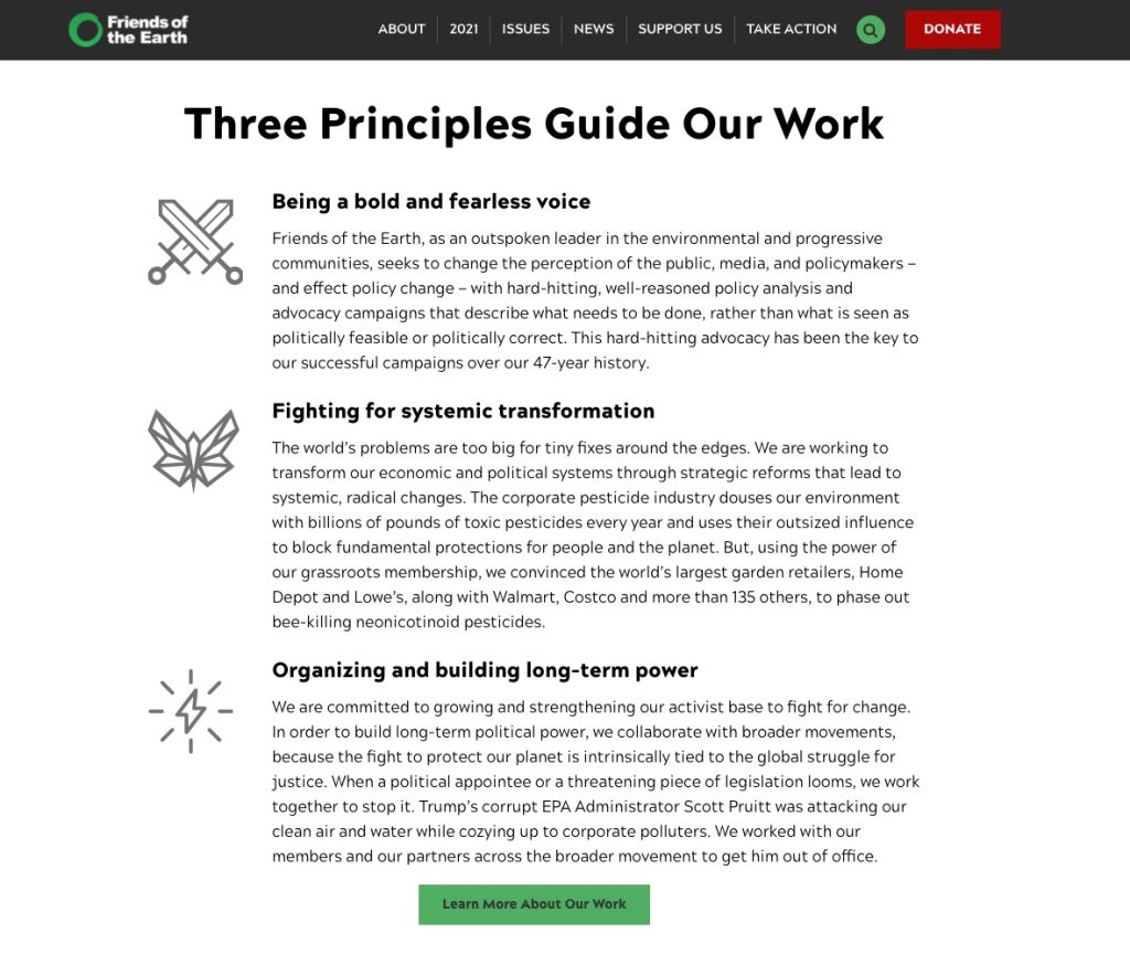 Friends of the earth guiding principles
